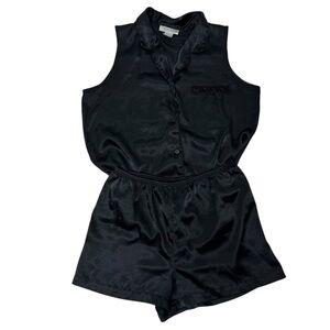 Morgan Taylor Black Satin Sleepwear Set size M